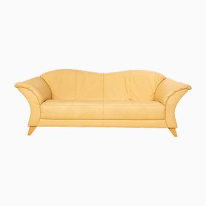 Cremefarbenes 2-Sitzer Sofa aus Leder von Machalke