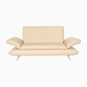 Zwei-Sitzer Sofa aus beigefarbenem Leder von Koinor Rossini