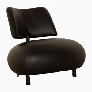 Pallone Pa Leather Armchair in Black from Leolux