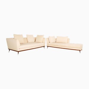 Fugue Fabric Sofa Set in Cream from Ligne Roset, Set of 2
