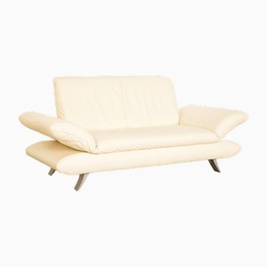 Zwei-Sitzer Sofa aus cremefarbenem Leder von Koinor Rossini