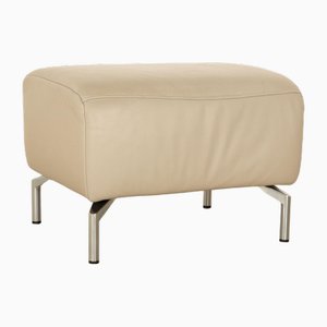 Leather Stool in Light Grey from Koinor Vanda