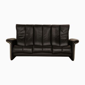 Stressless Soul Leather Three-Seater Sofa in Black