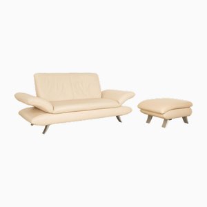 Leather Sofa Set in Beige from Koinor Rossini, Set of 2