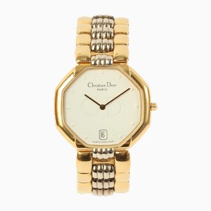 Achteckige Uhr in Gold mit Zifferblatt von Christian Dior