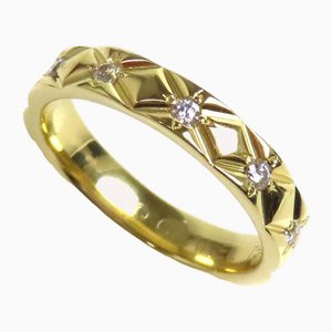Yellow Gold Matelasse Diamond Ring from Chanel