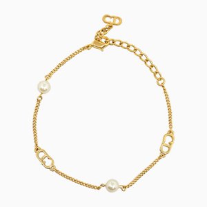 CD Gold Plated Chain Bracelet by Christian Dior