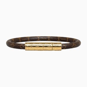 Monogram Daily Confidential Brown Gold PVC Plated Bracelet by Louis Vuitton