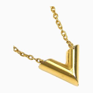Essential V Metal Gold Necklace by Louis Vuitton