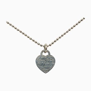 Notes Heart Ball Chain Necklace in Silver from Tiffany & Co.