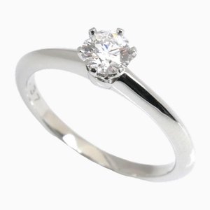 Platin Solitaire Ring mit Diamant von Tiffany & Co.