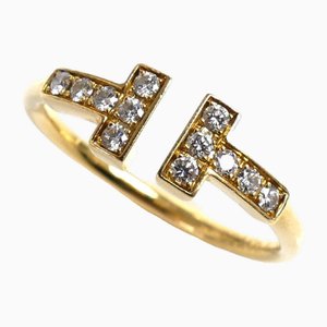 Anillo en forma de T de diamantes de oro amarillo de Tiffany & Co.