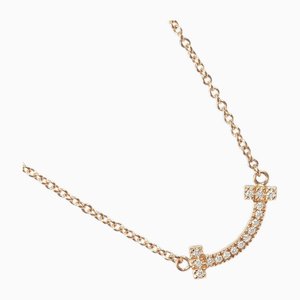T Smile Necklace in Pink Gold & Diamond from Tiffany & Co.