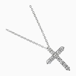 Collana piccola con croce in platino e diamanti di Tiffany & Co.