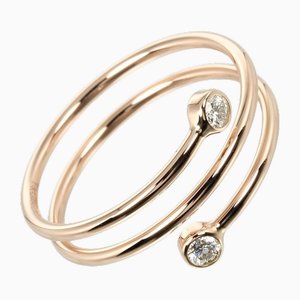 Hoop Three-Row Ring in K18 Pg Pink Gold with 2p Diamond from Tiffany & Co.
