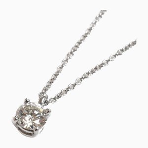 Platin Solitaire Halskette mit Diamant von Tiffany & Co.