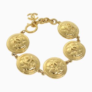 Goldfarbenes Coco Mark Armband von Chanel