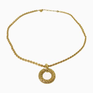 Necklace with Circle Pendant in Plated Gold from Yves Saint Laurent