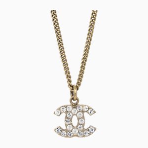 CC Chain Pendant Halskette mit Strass in Gold von Chanel