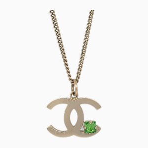CC Chain Pendant Necklace with Rhinestone in Gold from Chanel
