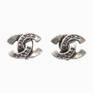 CC Earrings in Silver from Chanel, Set of 2