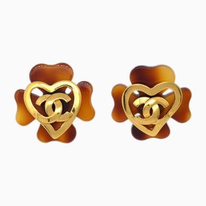Clover Earrings in Gold from Chanel, Set of 2