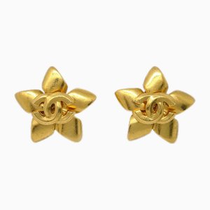 Flower Earrings in Gold from Chanel, Set of 2