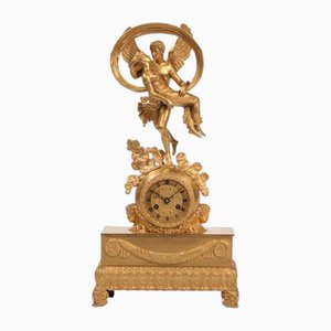 Pendule en Bronze avec Eros et Psyché