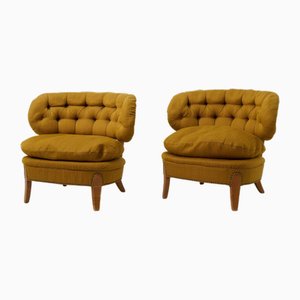 Scandinavian Lounge Chairs by Otto Schulz, 1890s, Set of 2