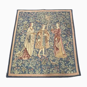 Vintage French Aubusson Tapestry with Medieval Design, 1930s