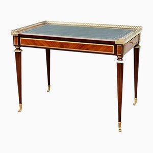 Antique French Napoleon III Desk in Exotic Woods with Gilded Bronze Elements, 19th Century