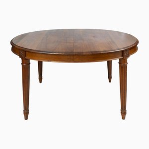 Antiker Napoleon III Ovaler Tisch aus Nussholz