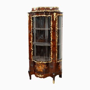 Antique French Napoleon III Display Case in Fine Exotic Wood