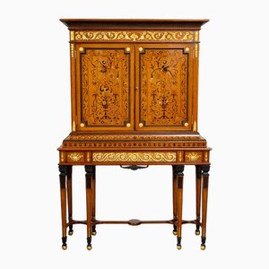 Antique Double Body Sideboard in Exotic Woods with Gilded Bronze Elements, Early 20th Century
