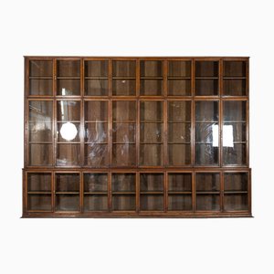 Large Oak Glazed Haberdashery Bookcase Cabinet, 1890