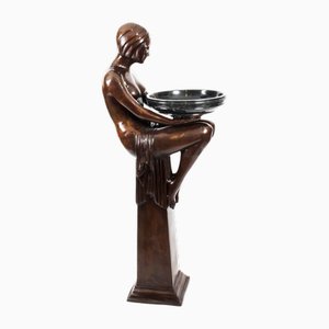 Escultura de dama Biba vintage de bronce, años 80
