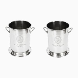 Vintage Silver-Plated Champagne Coolers by Louis Roederer, 1980s, Set of 2