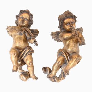Italienische Cherub Statuen aus Fiberglas, 2 . Set