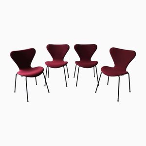 Series 7 Chairs by Arne Jacobsen for Fritz Hansen, 1990, Set of 4