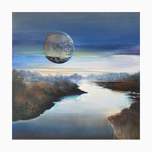 Barbara Hubert, Landscape with the Moon, 2023, Acrylic on Canvas