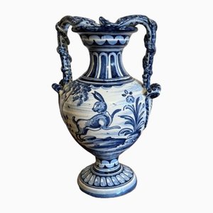 Talavere Vase in Blau & Weiß, 1900er