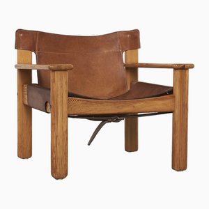 Pine and Leather Natura Armchair by Karin Möbring for Ikea, 1970s