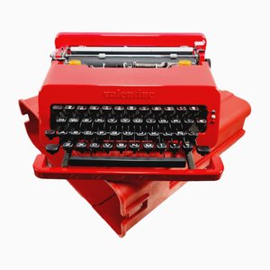 Máquina de escribir Olivetti Valentine S de Perry King & Ettore Sottsass para Olivetti Synthesis, años 70