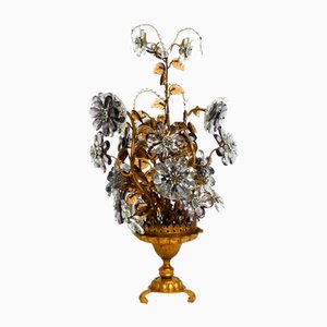 Large Table Lamp in Gilded Metal and Murano Glass Stones from Banci Firenze, Italy | 60cm | 23.6, 1950s