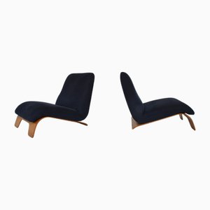 Plywood Lounge Chairs attributed to Han Piek for Lawo Ommen, the Netherlands, 1945, Set of 2