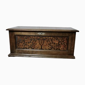 Arts and Crafts Carved Oak Marriage Chest