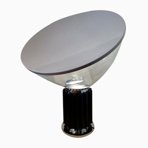 Lampada Flos Taccia nera in vetro e alluminio di Achille e Pier Castiglioni per Flos, Italia, anni '60