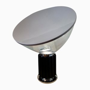 Schwarze Flos Taccia Lampe aus Glas & Aluminium von Achille & Pier Castiglioni für Flos, Italien, 1960er