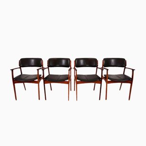 Rosewood Dining Chairs by Erik Buck for Od Mobler, 1960s, Set of 4