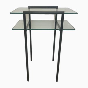 Metal and Glass Side Table, 1980s